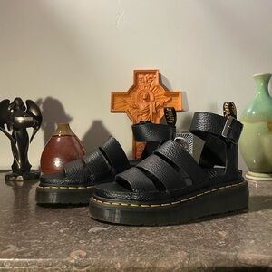 Clarissa II in Black Milled Napa by Dr. Martens